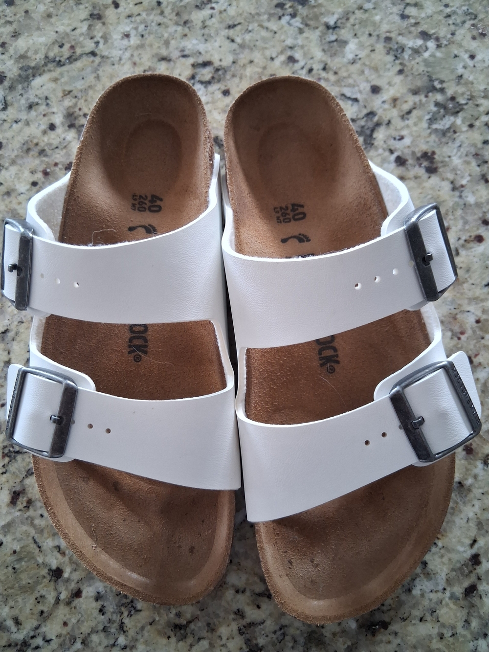 Birkenstock White Double-Buckle Sandals Size 40